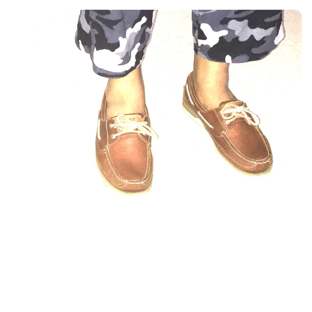 - Sperry Men’s shoes in brown leather boat style vintage